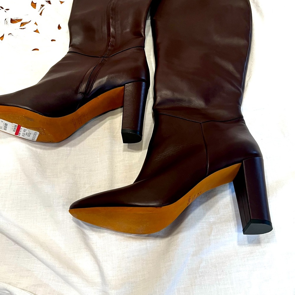 Deep Burgundy , leather bottoms tall boots